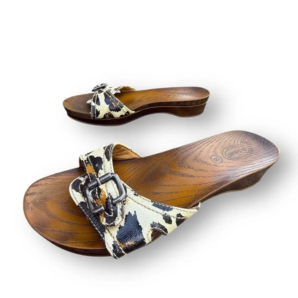 Dr. Scholl's Advanced Comfort Leopart Print Animal Faux Wood Sandals size 8 - Picture 5 of 12